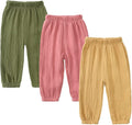 MYGBCPJS Baby Boys Girls Cotton Linen Trousers Kids Casual Ankle Pants Loose Long Bloomers