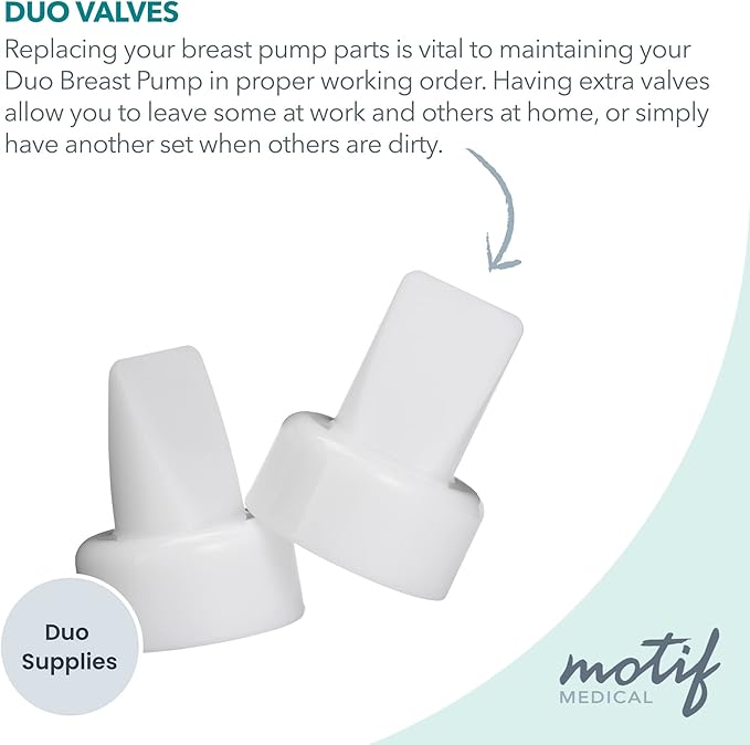 Motif Medical Replacement Breast Pump Valve For Motif Duo Breast Pump - Easy-To-Attach Breast Pump Duckbill Valves - Portable Motif Duo Pump Parts (2 Valves Included)