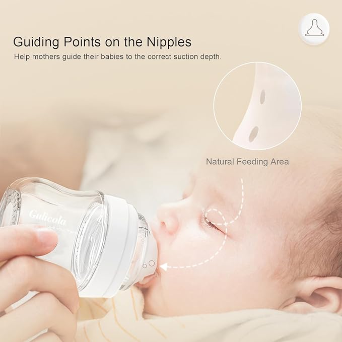 Gulicola Natural Flow Baby Bottle Silicone Nipple Level 0, Extra Slow Flow (SS), 0+ Months, 3 Counts (Pack of 1)