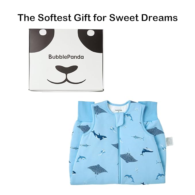 BubblePanda Rayon Made from Bamboo Toddler Sleep Sack with Feet 6-12 Months 1.0 Tog Ultra Soft Toddler Sleeping Sack Baby Sleep Bag Walker Quilted Wearable Blanket with Legs 2-Way Zipper Lightweight