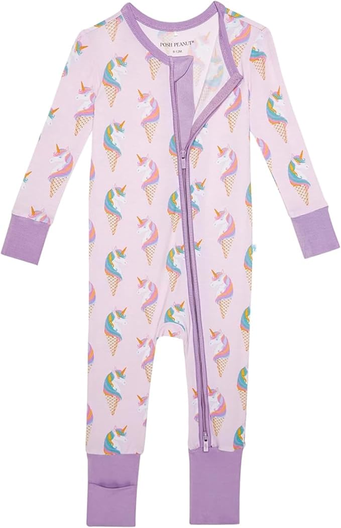 Posh Peanut Convertible Baby Sleepers - Girls Footless Baby Pajamas with 2 Way Zipper for Easy Diaper Changes