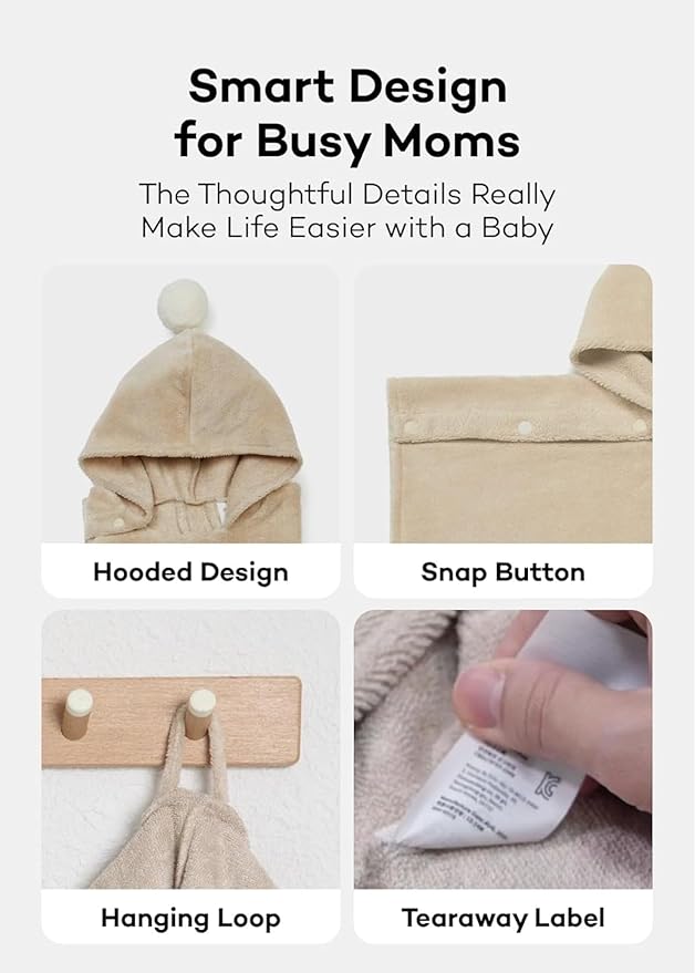Konny Baby Hooded Towel Plush Thick & Cozy Soft-Touch Absorbent Rayon from Bamboo Cotton Baby Bath Beach Towel, Oeko-TEX, Newborn Boys Girls Toddler (Mint, Large)
