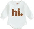 VISGOGO Newborn Infant Baby Boy Girls Oversized Romper Little Dude Sweater Onesie Coming Home Outfit Neutral Clothes