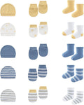 15 Pack Infant Hats Gloves Socks Unisex Baby Boy Girl Accessories Set Cotton New Born Caps Mittens