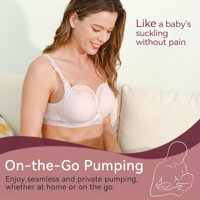 Electric Breast Pump, 2 Pcs Wearable Hands-Free Breastfeeding Pump with 12 Adjustable Suction & 3 Mode, Portable Milk Extractor for Pain-Free, Quiet and Efficient