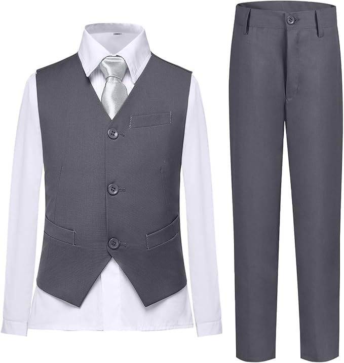 Boys Vest Set Formal Dress Suits Wedding Outfit Dresswear