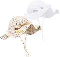 Baby Girl Sun Hat Summer Foldable Beach Hats with UPF50+ Sun Protection Wide Brim Toddler Bucket Hat Cap