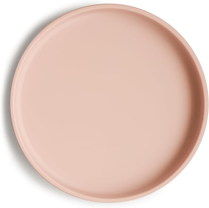 mushie Classic Silicone Suction Plate | BPA-Free Non-Slip Design (Blush)