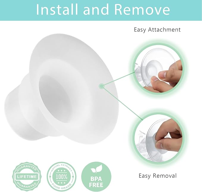 19mm Silicone Flange Inserts Compatible with Elvie Stride for Lansinoh for Medela for Spectra for eufy for Momcozy S9 S12 M5 M9 for Bellababy, Pump Parts Reduce 24-25mm elastic nipple to 19mm