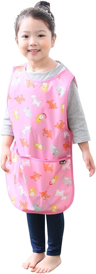 Kids Painting Apron – Waterproof Art Smock for Toddlers & Preschoolers, Messy Play, Baking, Crafts, Cooking, Mealtime