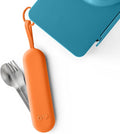 Omie OmieBox Travel Utensil Set | Fork and Spoon with Case for Easy Travel | Stainless Steel Fork and Spoon (Orange)