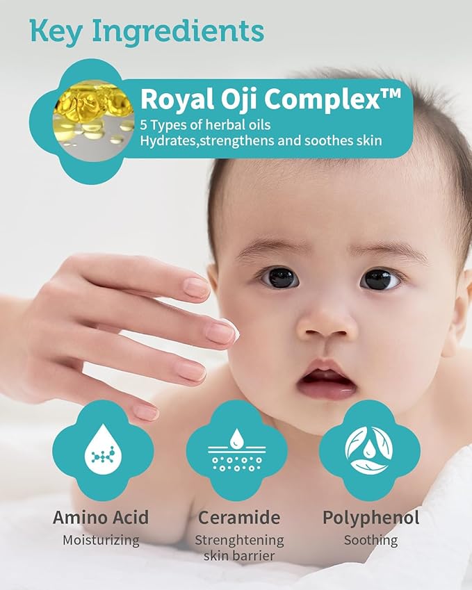 GOONGBE Pri-mmune Deep Moisture Cream - Korean Baby Moisturizer with Ceramide & Amino Acid - Skin Protectant 72hrs Moisturizing Cream for Face and Body - For Chafed & Sensitive Skin - 3.38oz.