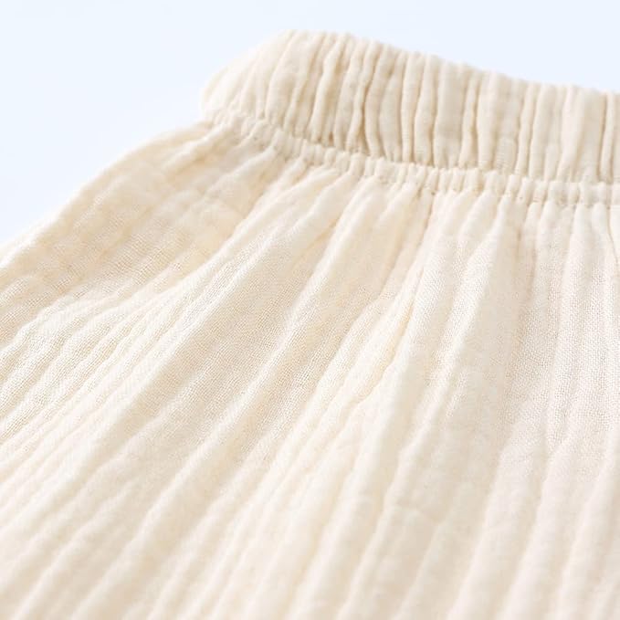 MYGBCPJS Baby Boys Girls Cotton Linen Trousers Kids Casual Ankle Pants Loose Long Bloomers