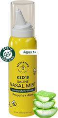 Kids' Saline Nasal Mist by Beekeeper's Naturals, Clears Stuff Noses, Nasal Spray for Kids 1+ w/ Saline, Aloe & Propolis, 3 fl oz