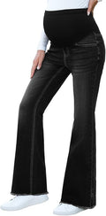 BLENCOT Maternity Jeans for Women Over Belly Pregnancy Pants Comfy Pregnant Jeans Flare Denim Jeans with Pockets