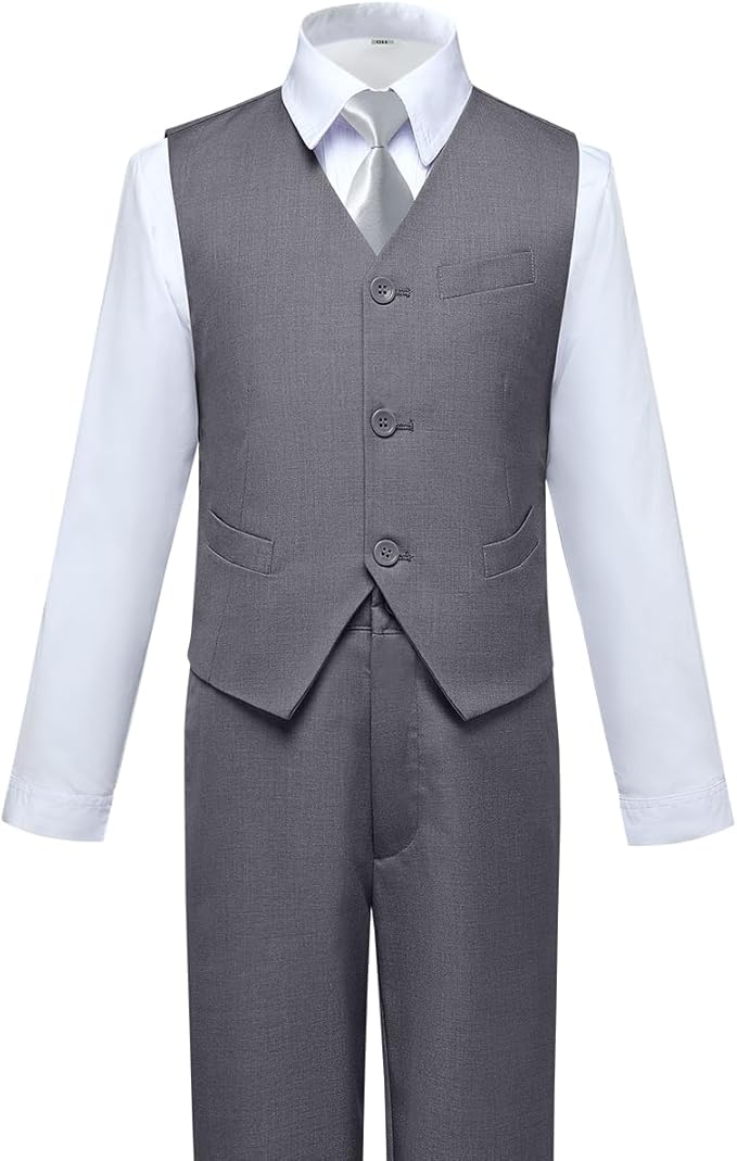 Visaccy Boys Suits Slim Fit Dress Clothes Ring Bearer Outfit