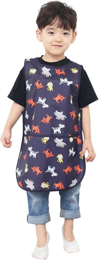 Kids Painting Apron – Waterproof Art Smock for Toddlers & Preschoolers, Messy Play, Baking, Crafts, Cooking, Mealtime