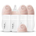 Gulicola PP (NOT Glass) Baby Breastfeeding Bottles, Medium Flow Nipples (M), 3 Months +, Wide Neck, Pink, 8 oz - 4 pks