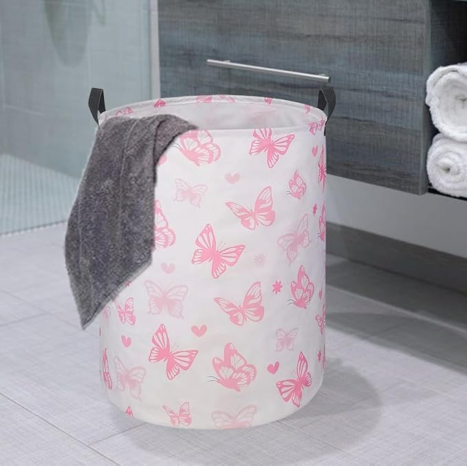 Round Laundry Hamper Storage Basket Laundry Organizer Hamper Storage Bins Clothes and Toys Box Nursery Hamper Gift Basket For Kids with Handles