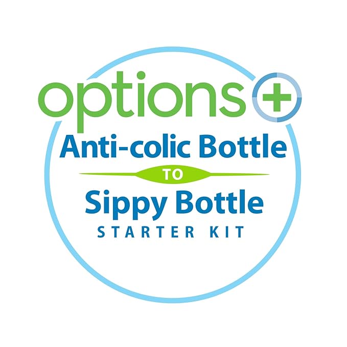 Dr. Brown’s Anti-Colic Options+ Wide-Neck Sippy Bottle Starter Kit, 9oz/270mL, with Level 3 Medium-Fast Flow Nipple and Soft 100% Silicone Sippy Spout, Green, BPA Free, 6m+