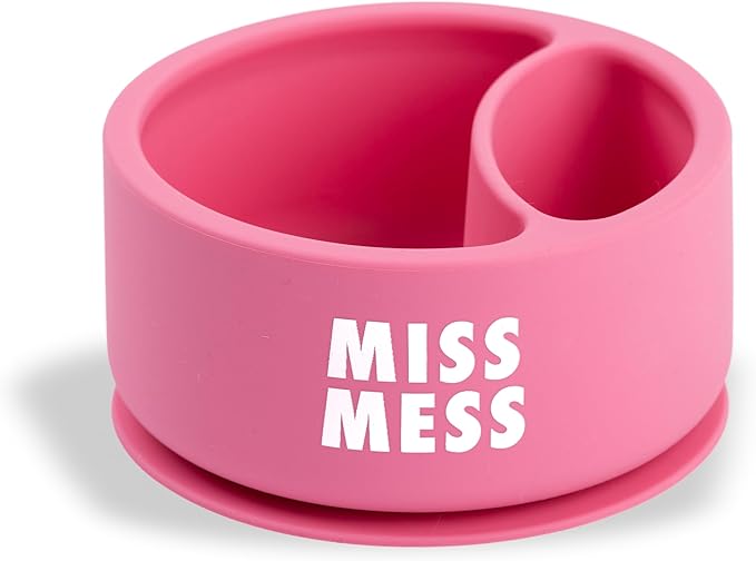 Bella Tunno Silicone Suction Bowl & Spoons for Toddlers & Babies, Food Grade BPA Free Silicone, Non Slip Base, Microwave & Dishwasher Safe, Ideal Baby-Led Weaning Bowl, Miss Mess/Love First Bite