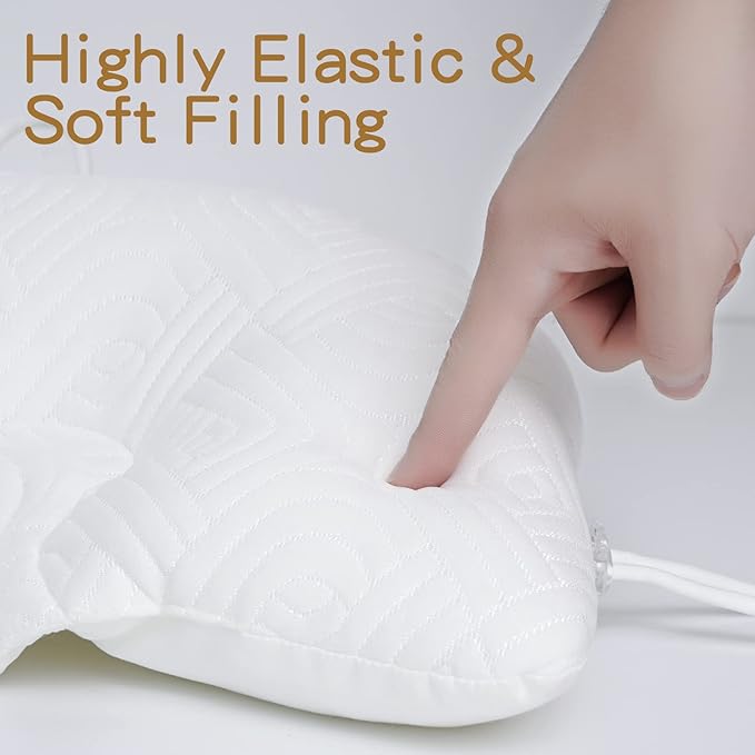 Reidio Adjustable Toddler Pillow Soft and Breathable Ergonomic Design Small Pillow Washable (Tiger)