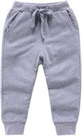 CuteOn Unisex Toddler Jogger Pants Kids Cotton Elastic Waist Winter Baby Sweatpants Pants 1-5Years