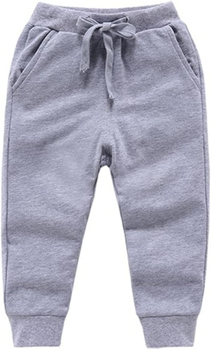 CuteOn Unisex Toddler Jogger Pants Kids Cotton Elastic Waist Winter Baby Sweatpants Pants 1-5Years