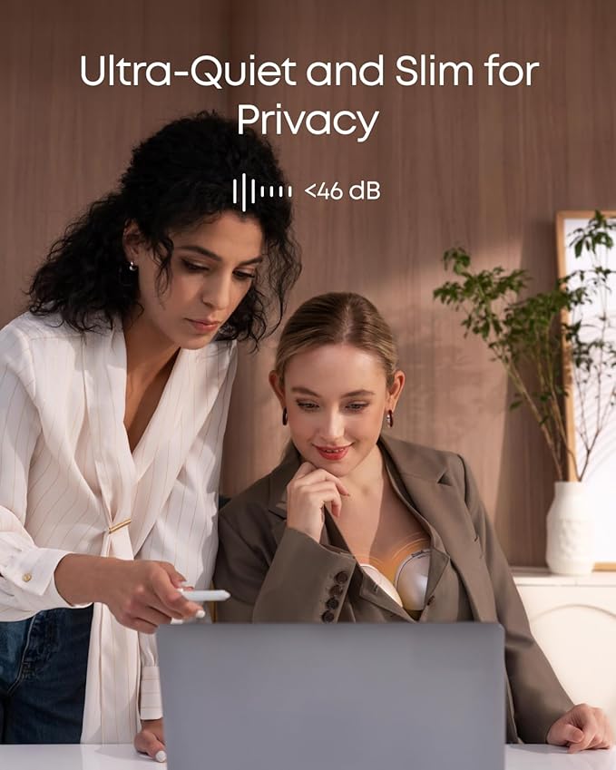 eufy Security Heated Wearable Breast Pump S1 Pro, Slim Hands-Free with Industry-Leading HeatFlow Tech, Wireless Charging Case, App-Controlled OptiRhythm, Hospital-Grade Suction, in-Bra Use