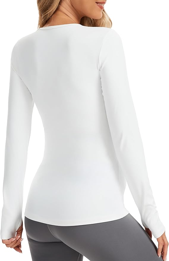 MathCat Maternity Long Sleeve Shirt with Thumbleholes,Pregnancy Casual Tee Blouse Athletic Yoga Workout Tops