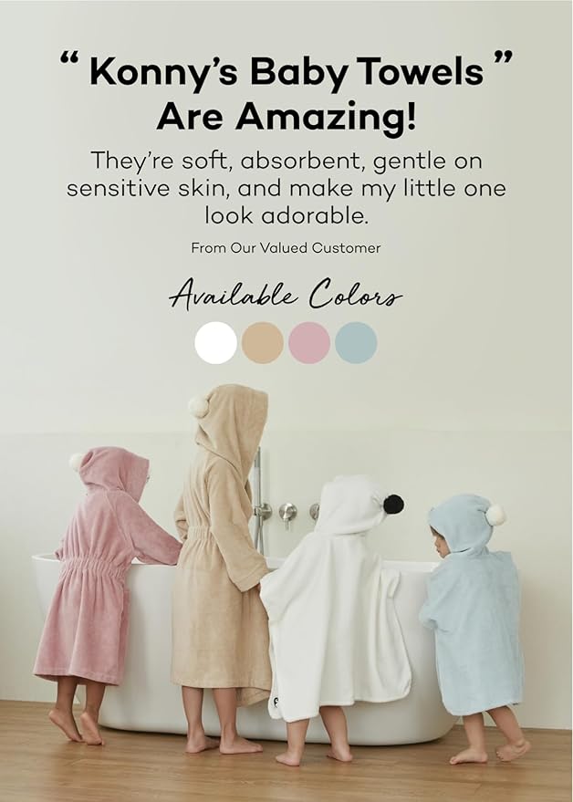 Konny Baby Hooded Towel Plush Thick & Cozy Soft-Touch Absorbent Rayon from Bamboo Cotton Baby Bath Beach Towel, Oeko-TEX, Newborn Boys Girls Toddler (Mint, Large)