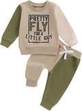 Toddler Baby Boy Fall Winter Outfit Long Sleeve Letter Print Sweatshirts and Jogger Pants Infant Boy Clothes