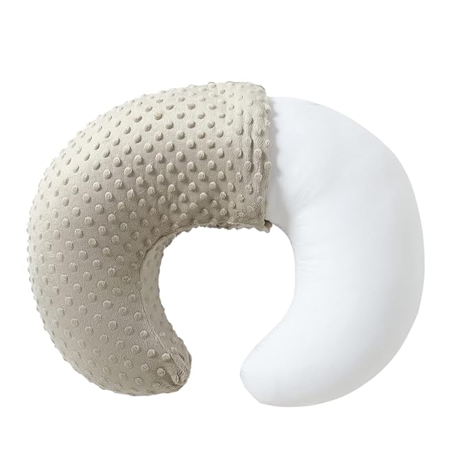 Baby Nursing Pillow and Body Positioner with Premium Slipcover for Breastfeeding for Baby Boys and Girls, Feeding Pillow with Breathable Comfortable Pillowcase (Tidal Foam)