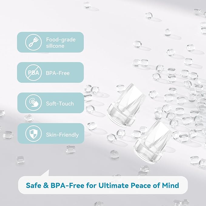 Breast Pump Parts for Lansinoh Discreet Duo/Nuliie/Motif Aura Glow S32 Pump, for mommed, for eufy Breast Pump Replacement Parts, Incl 8PCS Duckbill Valves