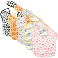 TSD Baby Bibs Waterproof Feeding Bibs 5pack Adjustable Mealtime Poctet Bib for Newborn Toddler Infant Easy Clean Durable Baby Essentials Shower Gift