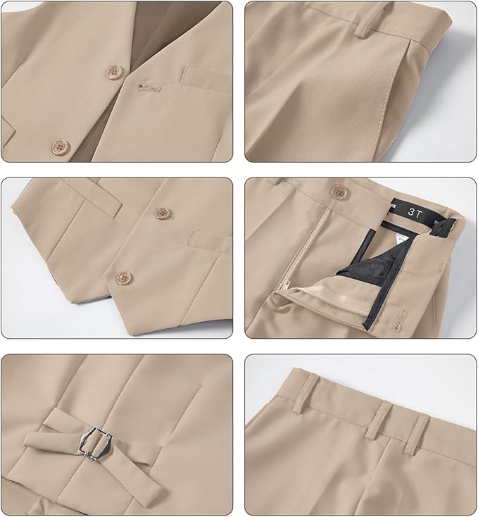 Boys Vest Set Formal Dress Suits Wedding Outfit Dresswear
