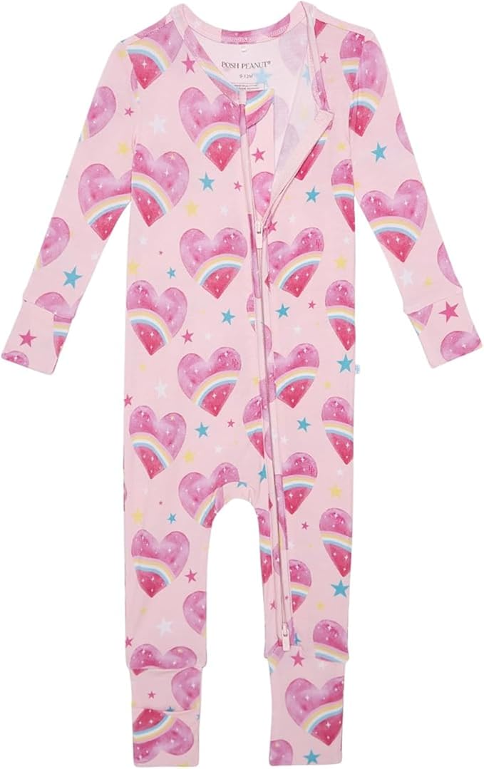 Posh Peanut Convertible Baby Sleepers - Girls Footless Baby Pajamas with 2 Way Zipper for Easy Diaper Changes