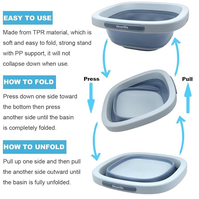 Collapsible Baby Bottles Wash Basin, Ideal Gifts for Baby & Moms, Multi-Purpose Wash Basin for Babies Bottles and Breast Pump, Babies Essentials for Newborns Infant Travel, Trips, Camping