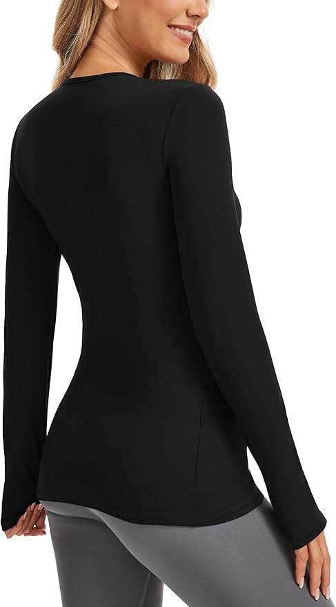 MathCat Maternity Long Sleeve Shirt with Thumbleholes,Pregnancy Casual Tee Blouse Athletic Yoga Workout Tops