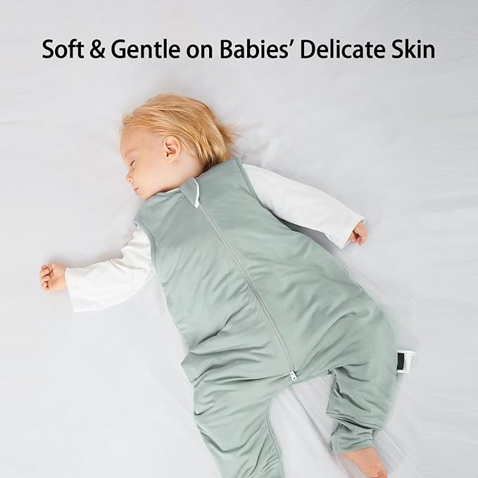 BubblePanda Rayon Made from Bamboo Toddler Sleep Sack with Feet 6-12 Months 0.5 Tog Ultra Soft Toddler Sleeping Sack Baby Sleep Bag Walker Wearable Blanket with Legs 2-Way Zipper Lightweight