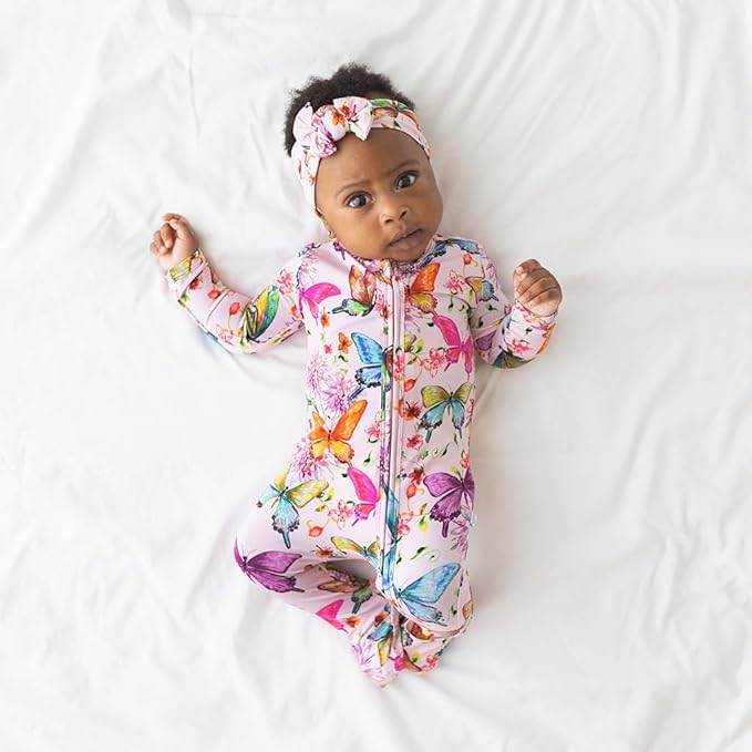 Posh Peanut Convertible Baby Sleepers - Girls Footless Baby Pajamas with 2 Way Zipper for Easy Diaper Changes