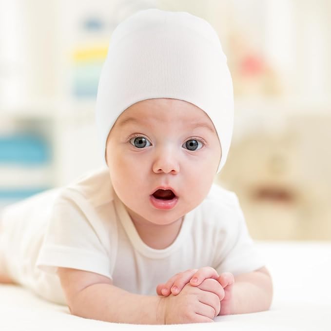 DRESHOW BQUBO 6 Pack Baby Hats for Boys Girls Unisex Baby Hat Soft Knit Cap Nursery Beanie for Newborn Infant Toddler Kid