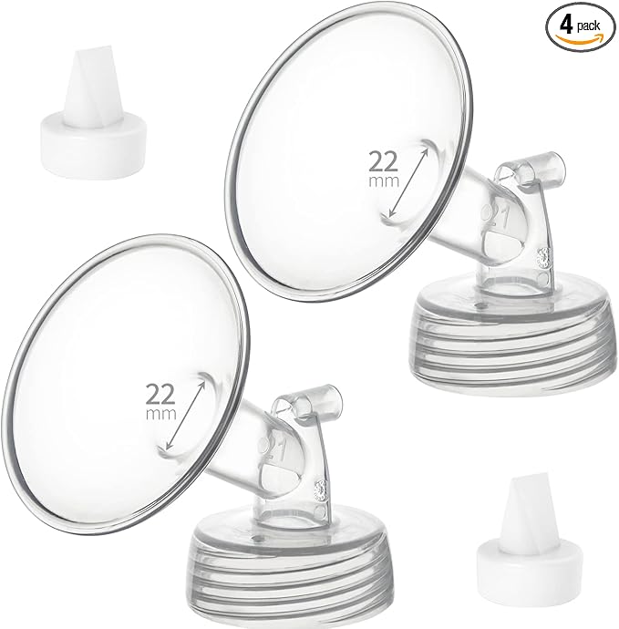 22mm Flange&Duckbill Valve Compatible with Spectra S2 S1 9 Plus Ameda MYA Motif Luna Cimilre Breastpumps Replacement Spectra Pump Parts/Accessories Flange/Shields.