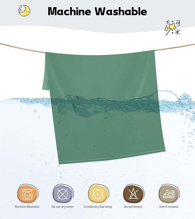 Deep Dream 100% Cotton Toddler Pillowcases Set of 2, 13x18 Inches Fits Baby Pillow Sized 12x16, 13x18, 600 Thread Count Cotton Small Travel Kids Pillow Case with Envelope Closure, Forest Green