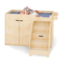 Wooden Baby Changing Table with Stairs & Storage, 100% Birch Plywood Toddler Diaper Changing Station with Tissue Holder, Montessori Furniture for Daycare, Nursery, Home, School