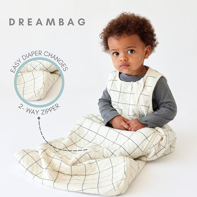 Tealbee Grow with Baby Sleep Sack – Adjustable Fit 6–24 Months for Babies & Toddlers, Soft Rayon from Bamboo Sleep Bag, Summer 0.8 TOG Wearable Blanket with 2-Way Zipper – Checkered