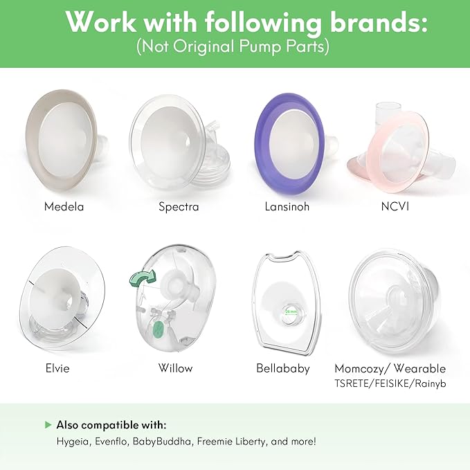 Mompmuri Breast Pump Cushion – M | Breast Pump Accessory, Sizing Insert for Flange Shields | Elastic Nipple Flange Inserts | Silicone Lacteck Flange | Compatible with Flange Sizes 24-26mm (2 pc)