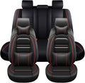 Car Seat Covers for Toyota Tundra 2000-2025 | 5-Seats Seat Covers, Waterproof Seat Protectors, Automotive Seat Covers (Full Set with Pillow,Black&Red Line)