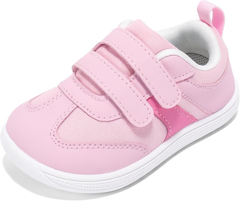 Toddler Wide Toe Box Barefoot Shoes Boys Girls Sneakers Zero Drop Kid Tennis Running Shoes Lightweight Non-Slip Comfortable Infant First Walking Shoe Outdoor Activities School