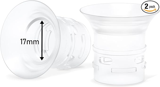 2pcs 17mm Flange Insert Compatible with eufy S1 Pro/S1/E10/E20, Fit for Momcozy M9/M6/M5/S12 pro Breast Pump, Replace for Spectra/Medela/MomMed/eufy/Lansinoh/Elvie with 24mm Flange/Shield